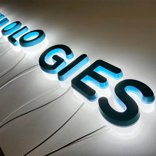 High Quality Waterproof Advertising Solid Acrylic Backlit LED Shop Sign