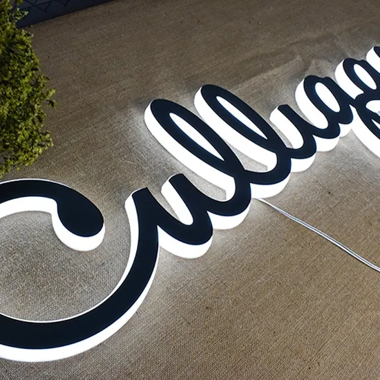 Illuminated LED Logo Board Outdoor Backlit Sign Letter 3D Stainless Steel Signage