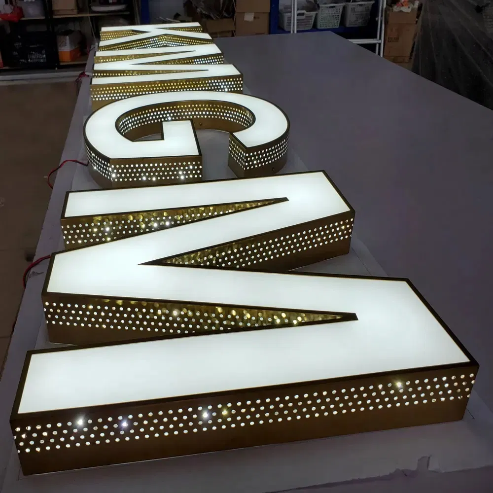 LED Channel Letter Sign 3D Metal Logo Customized Luminous Signage Shop Company Business Sign