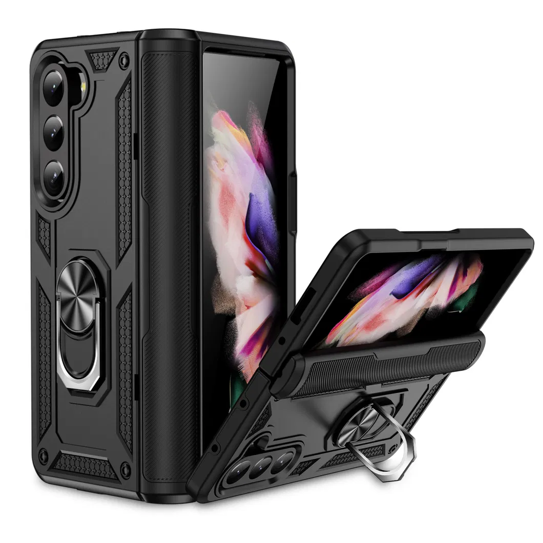 2-in-1 Armor Phone Case with Metal Ring Holder Portable Kickstand for iPhone 15PRO Max