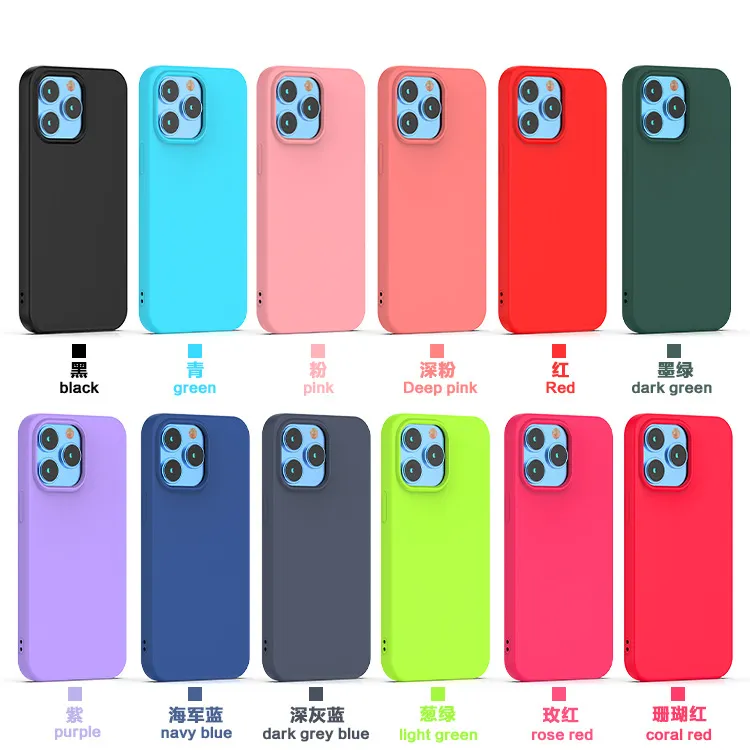 2.0mm Silicone TPU Mobile Phone Case for iPhone 15 14 13 7/8