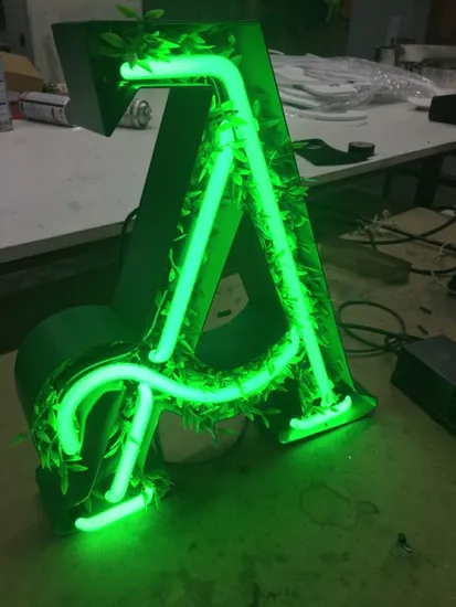 LED Metal Channel Letters with Neon Illuminated Sign Front Lit Letter Signs