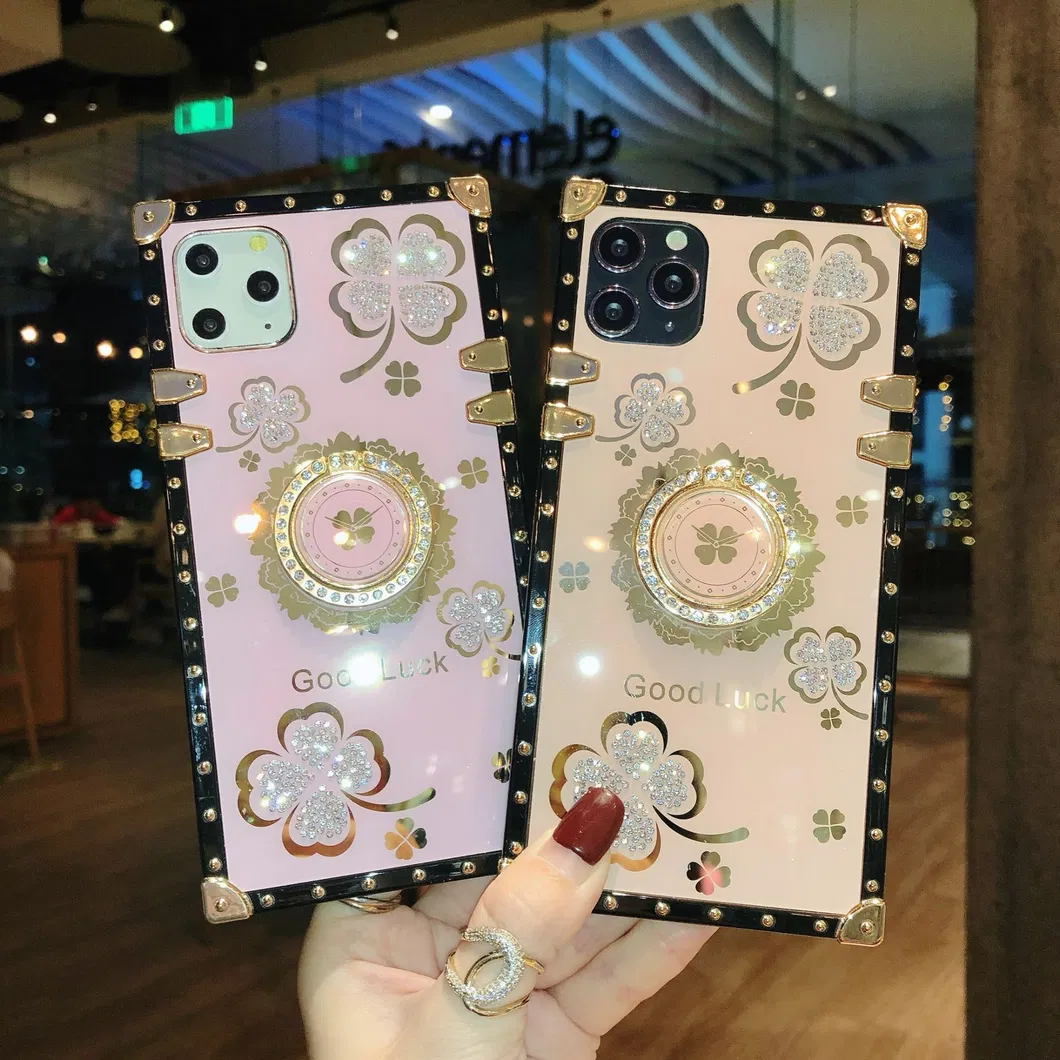 2022 Lucky Flowers Ring Phone Case for Xiaomi Redmi 9 9A 9c Redmi Note 10 S 9s 8 9 PRO Diamond Soft Case with Bracket