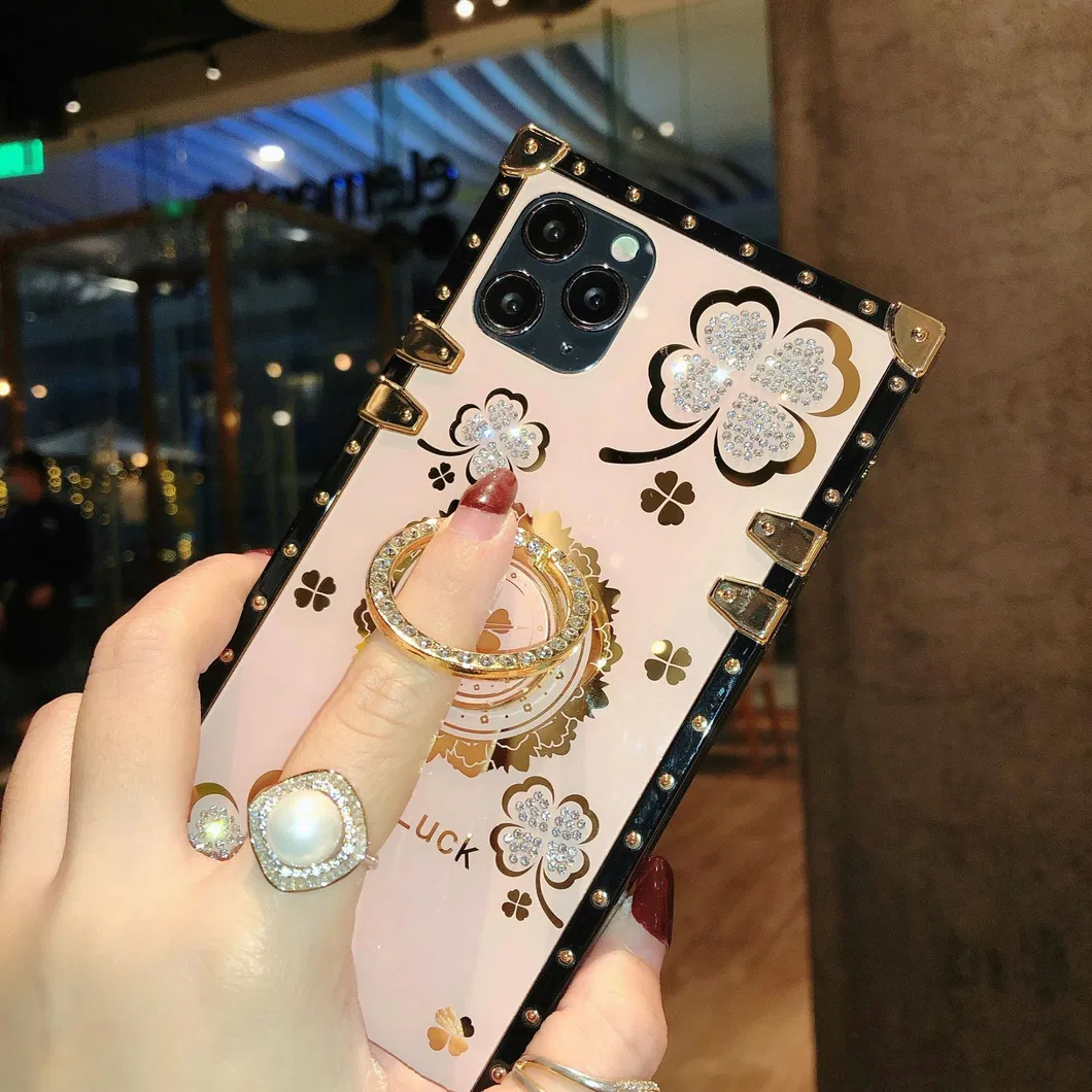 2022 Lucky Flowers Ring Phone Case for Xiaomi Redmi 9 9A 9c Redmi Note 10 S 9s 8 9 PRO Diamond Soft Case with Bracket