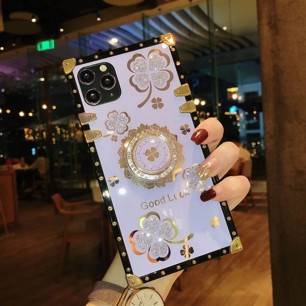 2022 Lucky Flowers Ring Phone Case for Xiaomi Redmi 9 9A 9c Redmi Note 10 S 9s 8 9 PRO Diamond Soft Case with Bracket