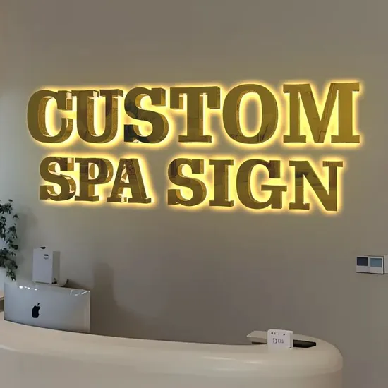 Laser Cut 3D LED Sign Backlit Illuminated Waterproof Channel Letters Personalized Business Logo Reception Wall Company Sign