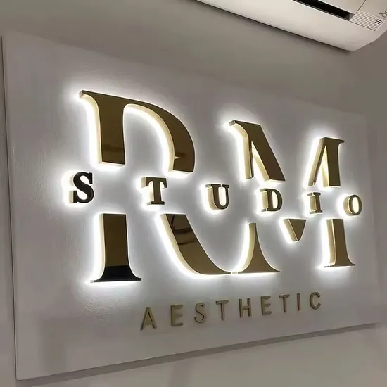 Laser Cut 3D LED Sign Backlit Illuminated Waterproof Channel Letters Personalized Business Logo Reception Wall Company Sign