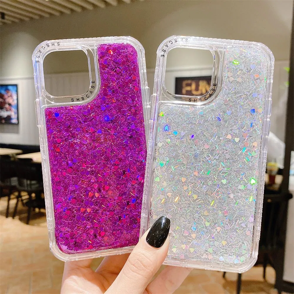 3 in 1 Fashion Bling Glitter Phone Case for iPhone 15 PRO Max 14 12 11 PRO 13 Girly Mobile Cover Shiny Designs