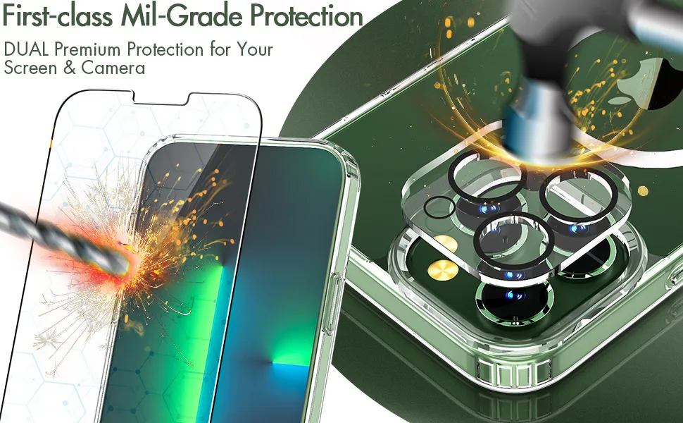 3 in 1 Gift Box Tempered Glass+Camera Lens Protectors+Magnetic Mobile Phone Case for iPhone 15 PRO Max 13 14 Screen Protector