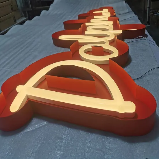 Metal Advertising Channel LED Signs LED Illuminated Acrylic Letter Design Custom Signage