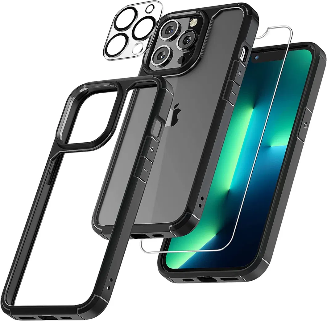 5 in 1 for iPhone 15 Series Phone Case with Tempered Glass+Camera Lens Protector in One Package All 5