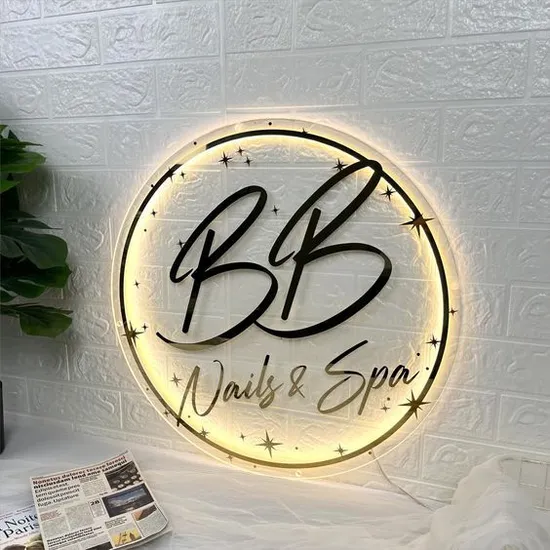 Outdoor Customized Illuminated Acrylic LED Sign Business Logo Sign Advertising Shop Signage