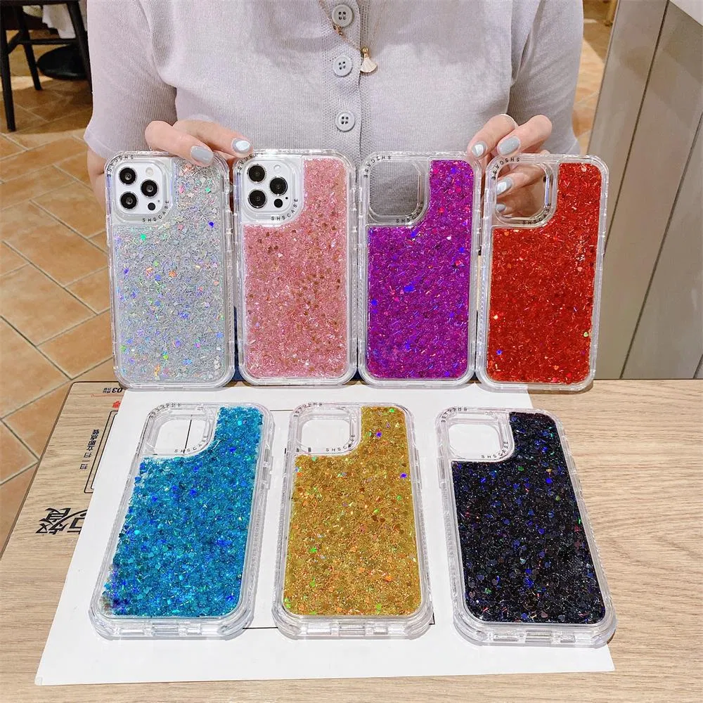 Colorful Liquid Quicksand Phone Case for 15 PRO Samsung S23 Ultra A72 A73 A53 Glitter Liquid Case