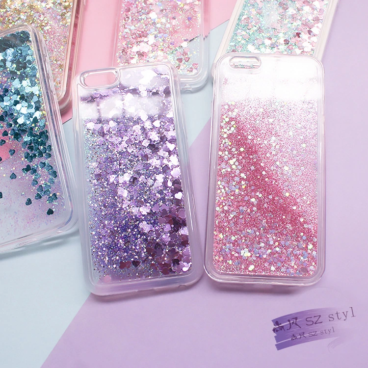 Colorful Liquid Quicksand Phone Case for 15 PRO Samsung S23 Ultra A72 A73 A53 Glitter Liquid Case