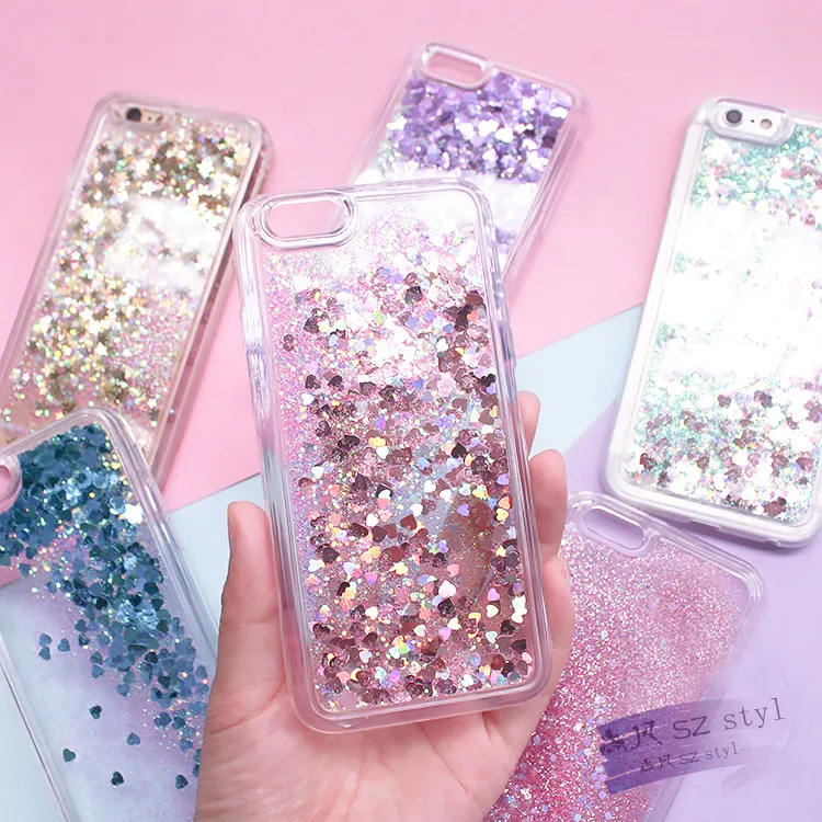 Colorful Liquid Quicksand Phone Case for 15 PRO Samsung S23 Ultra A72 A73 A53 Glitter Liquid Case