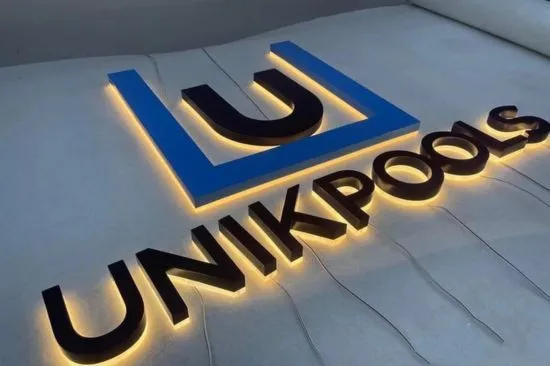 Outdoor Golden Stainless Steel Outdoor Backlit Illuminated Customized LED 3D Channel Letters Sign