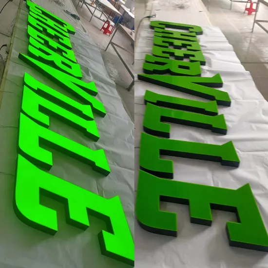 Outdoor Store Front Advertising Signages Acrylic Facelit LED Letter Sign