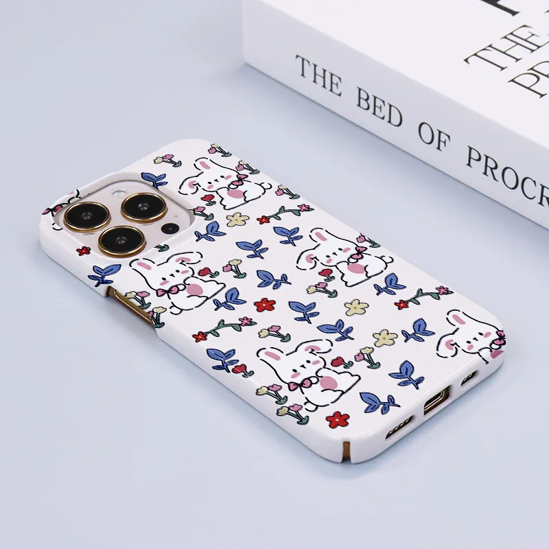 Cute Rabbit OEM Customized 3D Blank Sublimation Phone Case for iPhone 15 14 13 12 11 PRO Max Xr Xs Max Logo Printing Glossy Full Cover Case