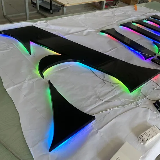 RGBW Gloss Black Front Lit Channel Letter Signage