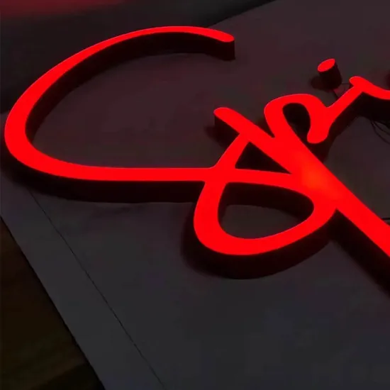 Red Face Light Acrylic Facelit LED Letter Sign