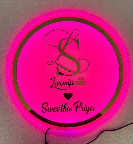 Round 3D Acrylic LED Sign Name Sign Wall Decor Name Sign Bar Signage