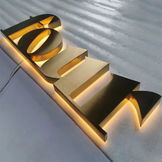 Shop Bright New LED Letters Wedding Signage Gold Brush Backlit Signboard