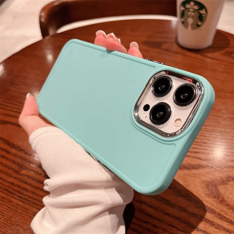 Factory Price Macaron Color Mobile Phone Case Soft Shell Electroplated Camera Frame for iPhone 11 12 13 14 PRO Max