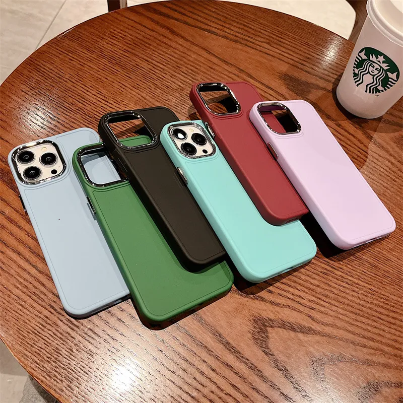 Factory Price Macaron Color Mobile Phone Case Soft Shell Electroplated Camera Frame for iPhone 11 12 13 14 PRO Max