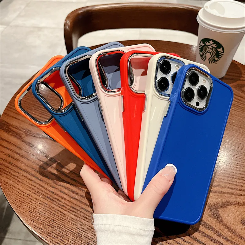 Factory Price Macaron Color Mobile Phone Case Soft Shell Electroplated Camera Frame for iPhone 11 12 13 14 PRO Max