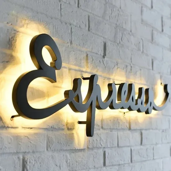 Stainless Steel Channel Letter Sign Coffee Shop Board Business Sign Board for Shop 3D LED Letter Signage