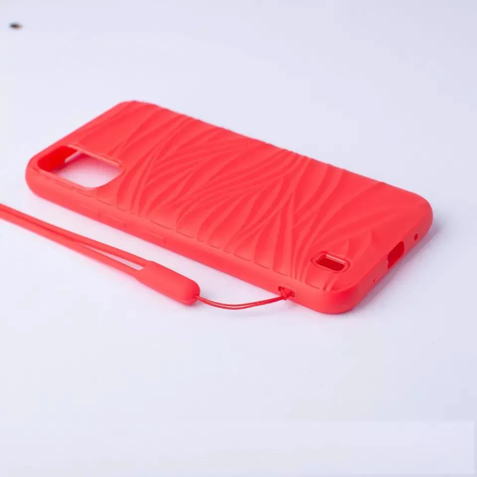 Factory Price Trendy TPU Ripple Phone Case with Hand Strap