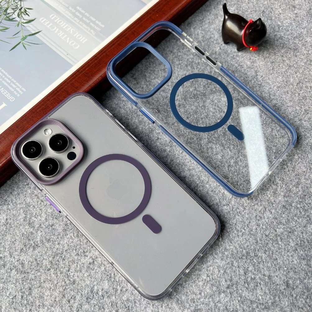 Factory Shockproof Wireless Charge Magnetic Phone Case for iPhone15 PRO Max Hard Acrylic Anti-Slip Case