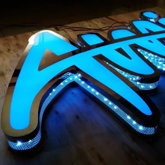 Stainless Steel Outdoor Illuminated Sign Metalchannel 3D Letter LED Frontlit Channel Letter Signs