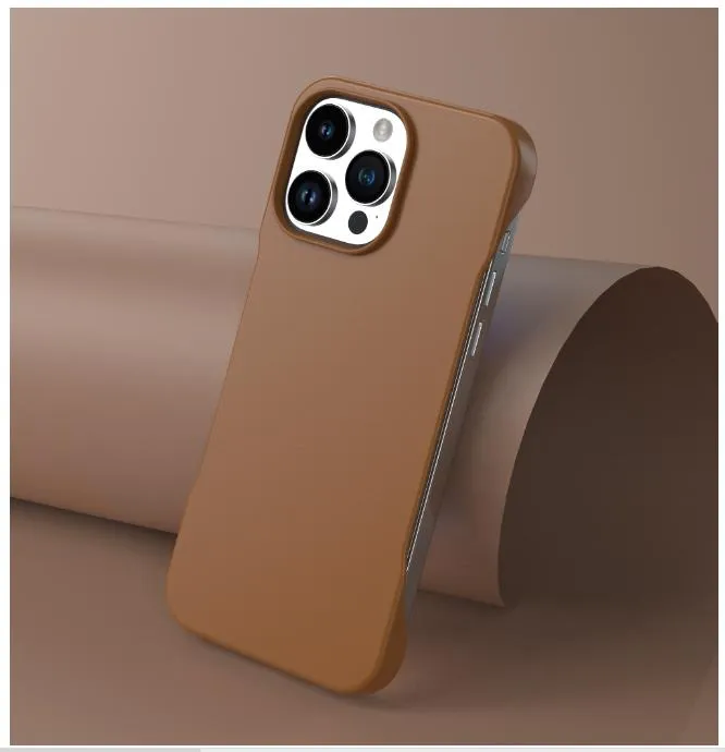 Factory Wholesale High Quality Original Magnetic Leather Phone Case for iPhone 15 14 PRO Max 13 12 No Frame Ultra Thin Light