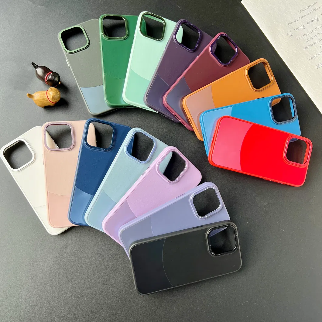 Fashion 3 in 1 Double Dual Colors Phone Case for iPhone 15 PRO Max 14 13 12 11 PRO Stitching in Half Color