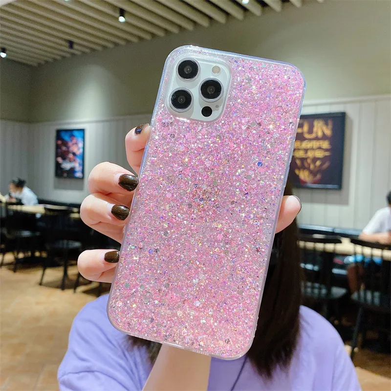 Fashion Bling Bling Style iPhone14PRO Diamond Pattern Starry Sky Soft Cell Phone Back Cover iPhone 13 Phone Case for iPhone12