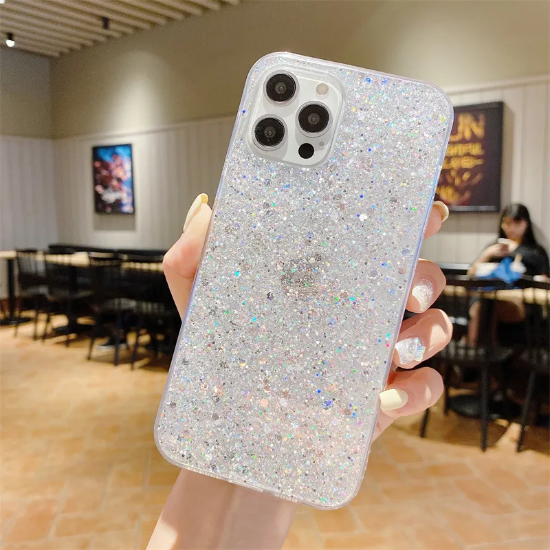 Fashion Bling Bling Style iPhone14PRO Diamond Pattern Starry Sky Soft Cell Phone Back Cover iPhone 13 Phone Case for iPhone12