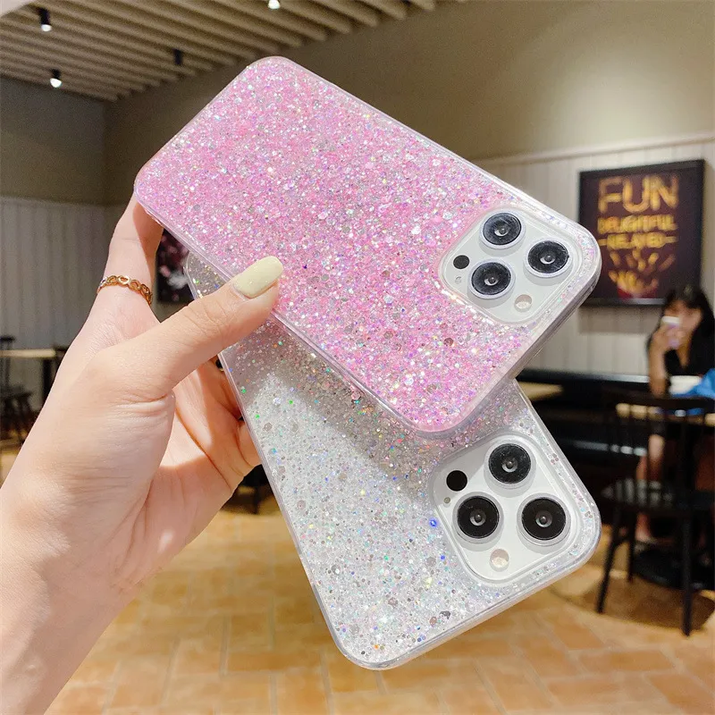 Fashion Bling Bling Style iPhone14PRO Diamond Pattern Starry Sky Soft Cell Phone Back Cover iPhone 13 Phone Case for iPhone12