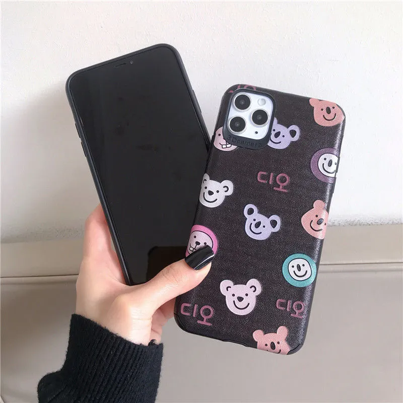 Fashion Cartoon Phone Case for iPhone 11/12/13/14/15 Animal Pink Leopard