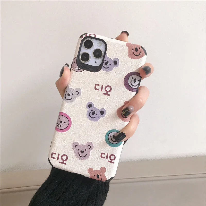 Fashion Cartoon Phone Case for iPhone 11/12/13/14/15 Animal Pink Leopard