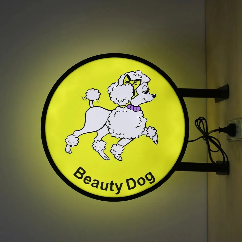 2 Inch Round Double Sided Outdoor Waterproof LED Light Box Sign for Advertising Display