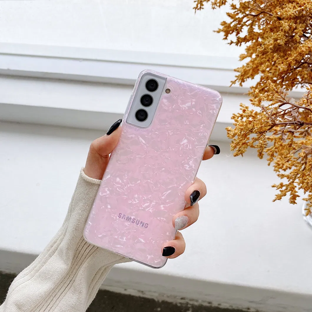 Girly Bling Shell Glitter Phone Case for Samsung A14 A34 A54 4G 5g S23 Ultra A73 A53 Mobile Phone Cover Case Glossy Marble