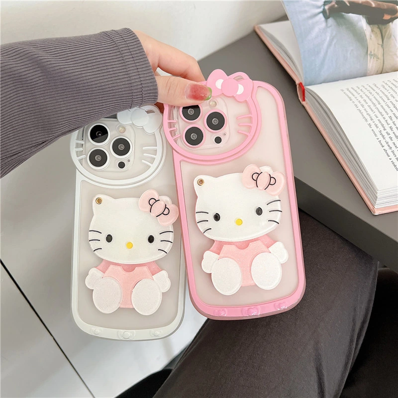 Hello-Kity Lovely 3D Cartoon Makeup Mirror Phone Case Girly Mobile