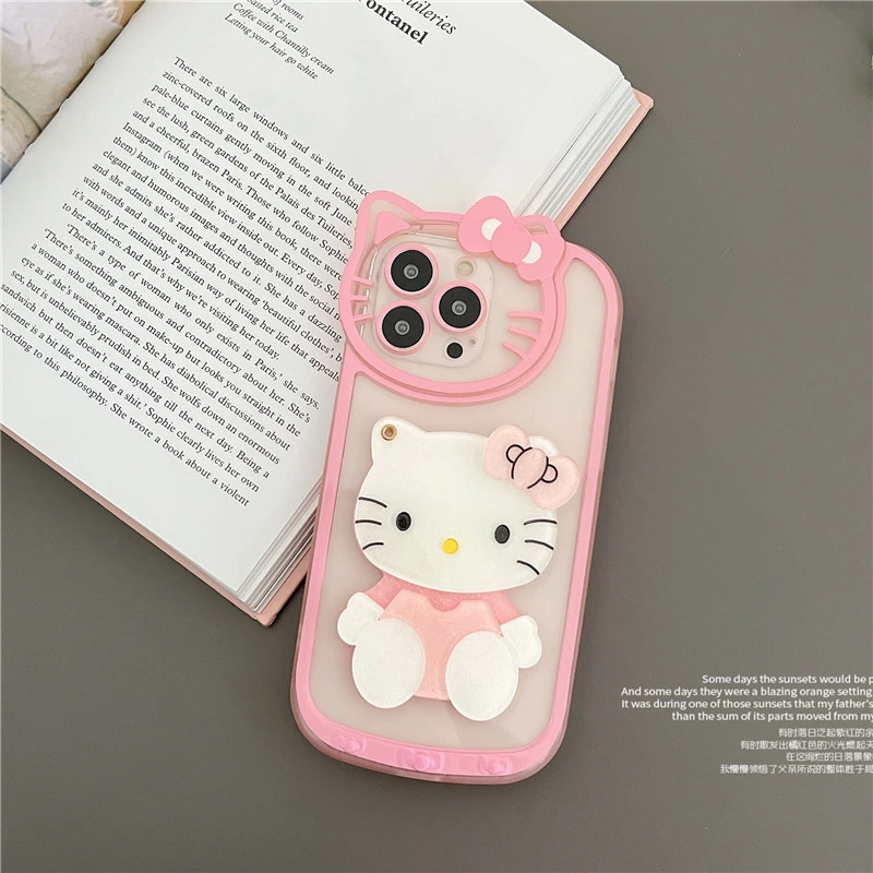 Hello-Kity Lovely 3D Cartoon Makeup Mirror Phone Case Girly Mobile