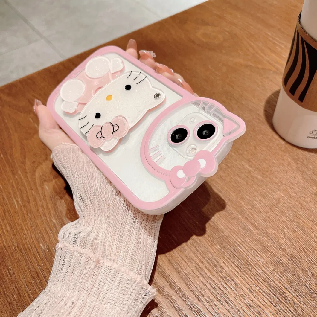 Hello-Kity Lovely 3D Cartoon Makeup Mirror Phone Case Girly Mobile