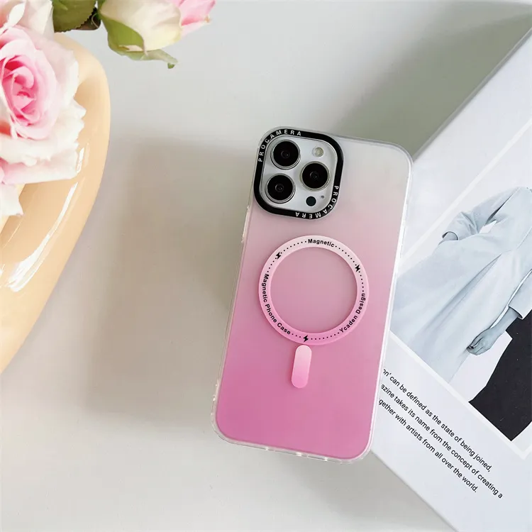 Hot Selling Mat Gradient Color Phone Case iPhone 15 Magsafe Cell Phone Cover for iPhone 13 14 PRO Max Plus