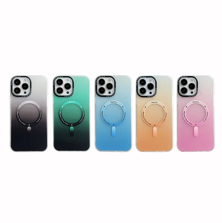 Hot Selling Mat Gradient Color Phone Case iPhone 15 Magsafe Cell Phone Cover for iPhone 13 14 PRO Max Plus