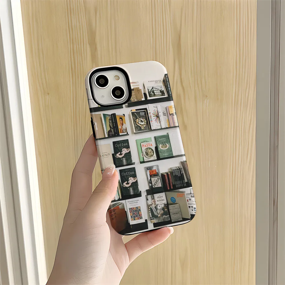 Ins British Style Customized Printing Sublimation Mobile Phone Case for Apple iPhone 15pm Double Layer 2-in-1