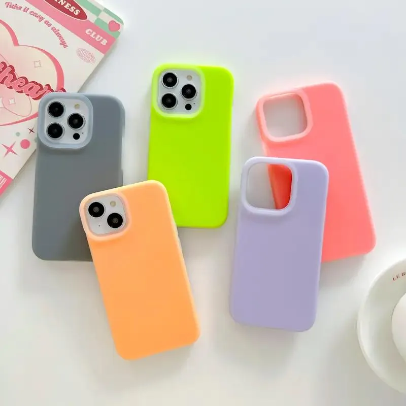 Ins Fashion Pure-Colored Jelly Soft Flexible Silicone Gel Rubber Bumper Mobile Phone Case for iPhone 11/12/13/14 PRO Max