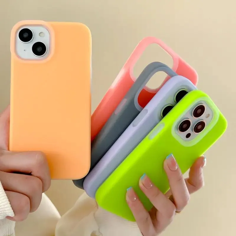 Ins Fashion Pure-Colored Jelly Soft Flexible Silicone Gel Rubber Bumper Mobile Phone Case for iPhone 11/12/13/14 PRO Max